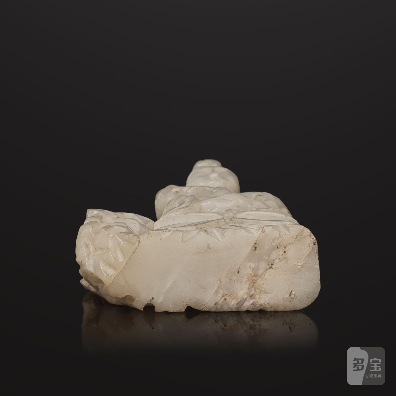 明 十七世紀 玉獸面紋爐 及 清 十九世紀 白玉仕女像 | PETITE COUPE À ANSES EN JADE CÉLADON ET STATUETTE DE DAME EN JADE BLANC - 图14